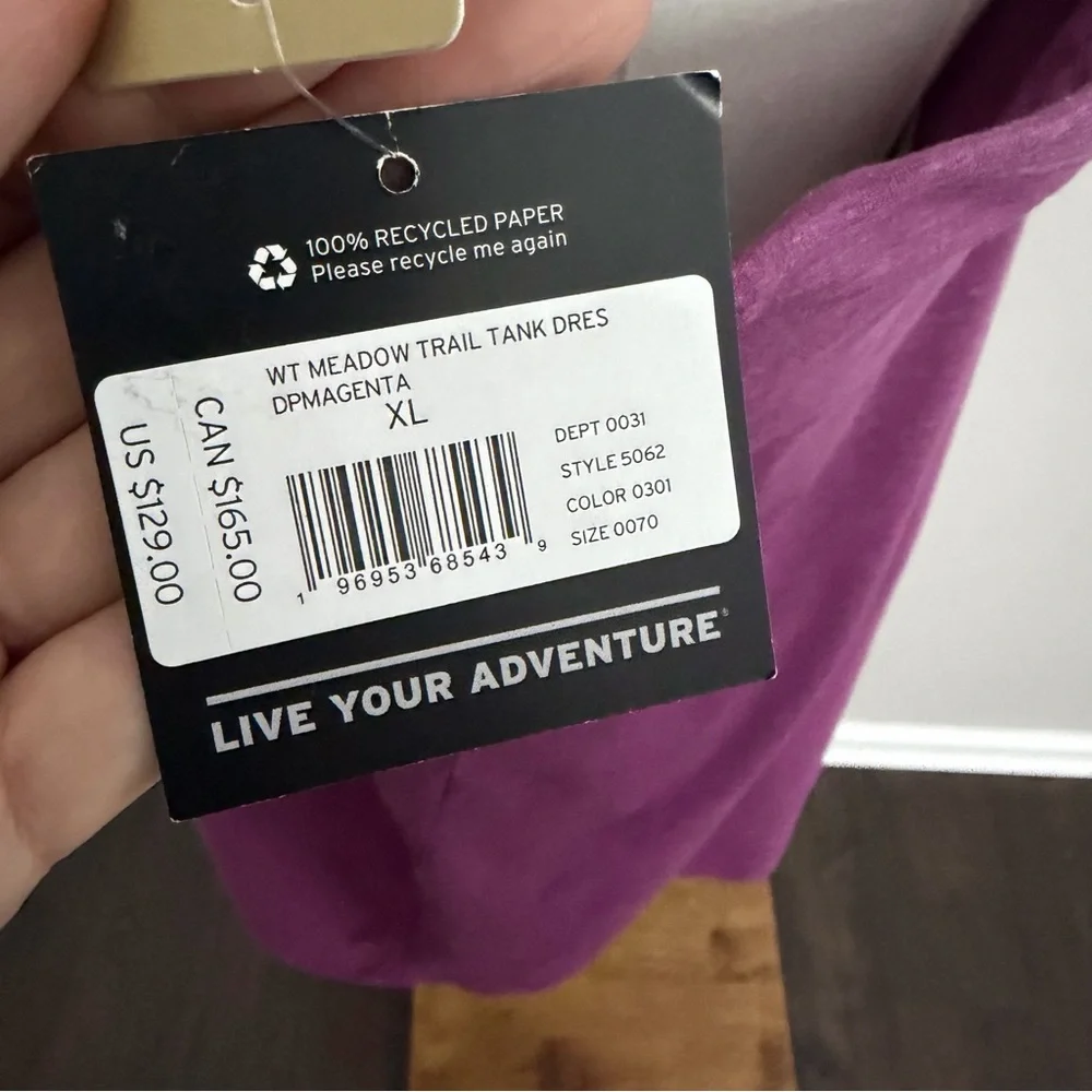 Eddie Bauer Meadow Trail Tank Dress Shelf Bra Athletic Athleisure Purple Tall XL